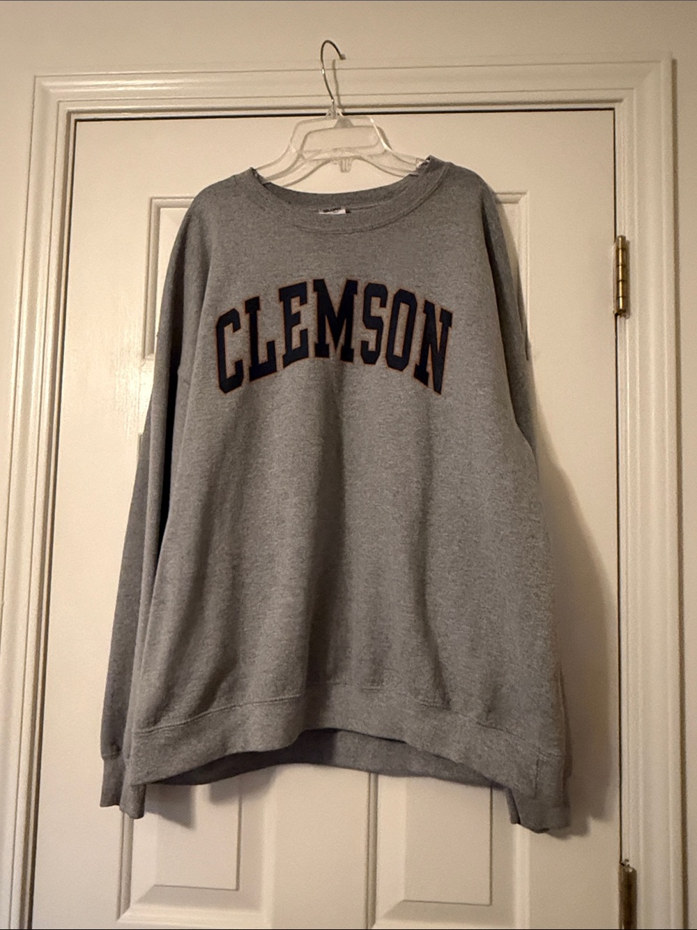 Gildan Gray Sweatshirt with Navy and Gold 'CLEMSON' Logo